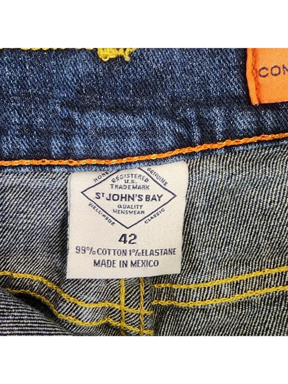 Mens St John's Bay Blue Denim Shorts Comfort Stretch 11